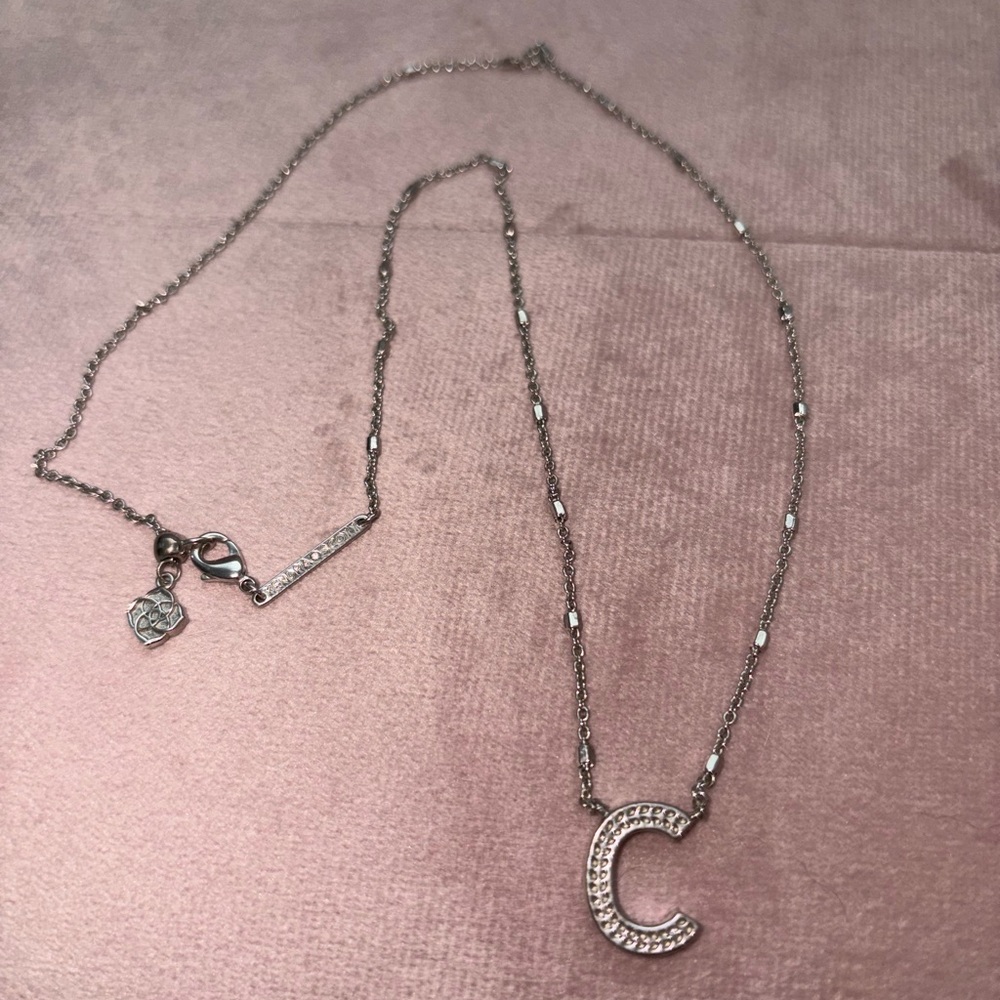Kendra Scott silver pendant C necklace
